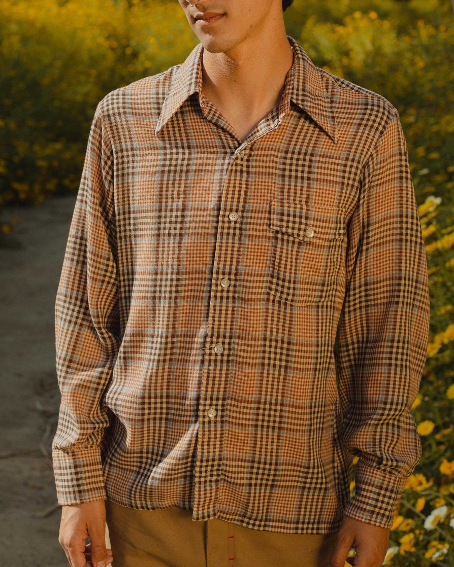 Apparel Daydream Surf Shop Vintage | Tan Tartan Button Up