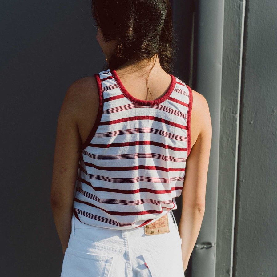 Apparel Daydream Surf Shop Vintage | Maroon Striped Tank