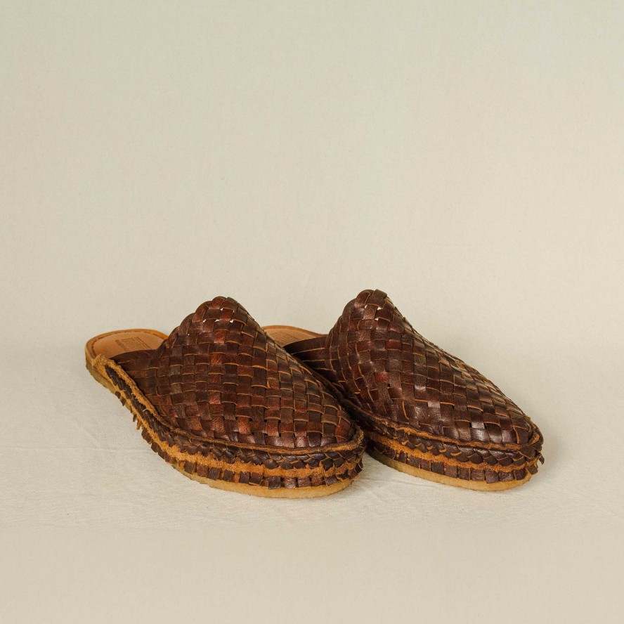 Shoes Mohinders | Mohinders Women'S Woven Slides In Walnut