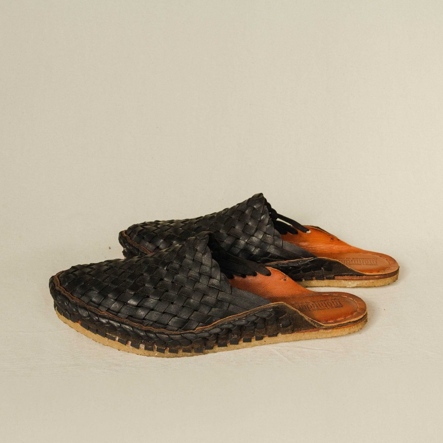 Shoes Mohinders | Mohinders Women'S Woven Slides In Charcoal