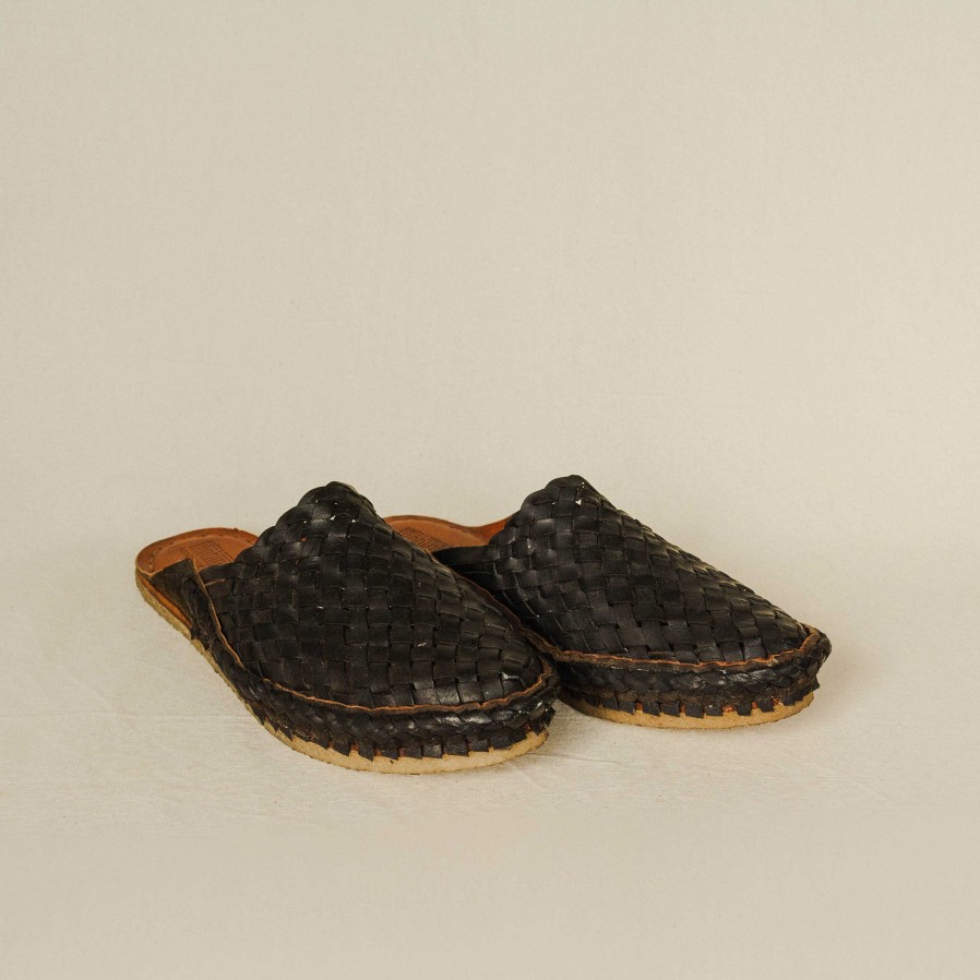 Shoes Mohinders | Mohinders Women'S Woven Slides In Charcoal