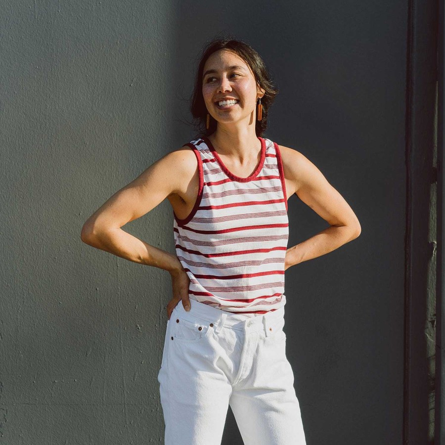 Apparel Daydream Surf Shop Vintage | Maroon Striped Tank