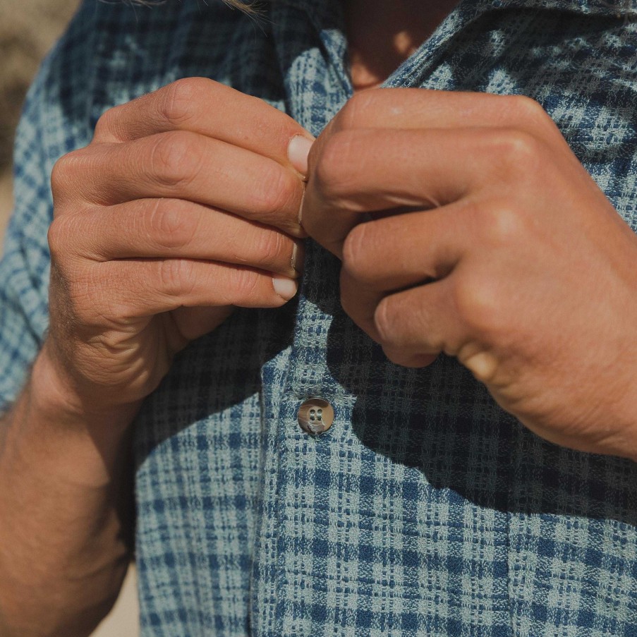 Apparel Daydream Surf Shop Tops | Daydream Cove Shirt - Teal & Navy Plaid