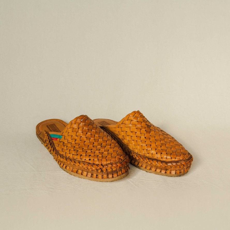 Shoes Mohinders | Mohinders Men'S Woven City Slippers In Honey With Stripe