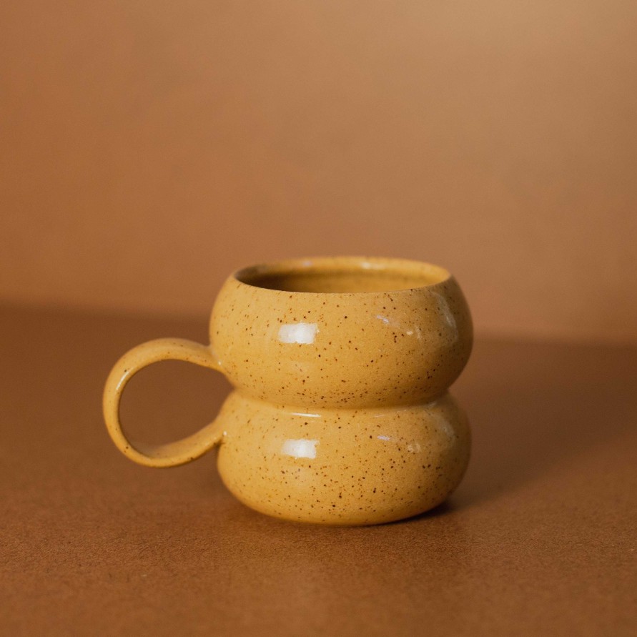 Accessories Costa Mesa Ceramics (Consignment) | Costa Mesa Ceramics Wavy Mug - Ochre