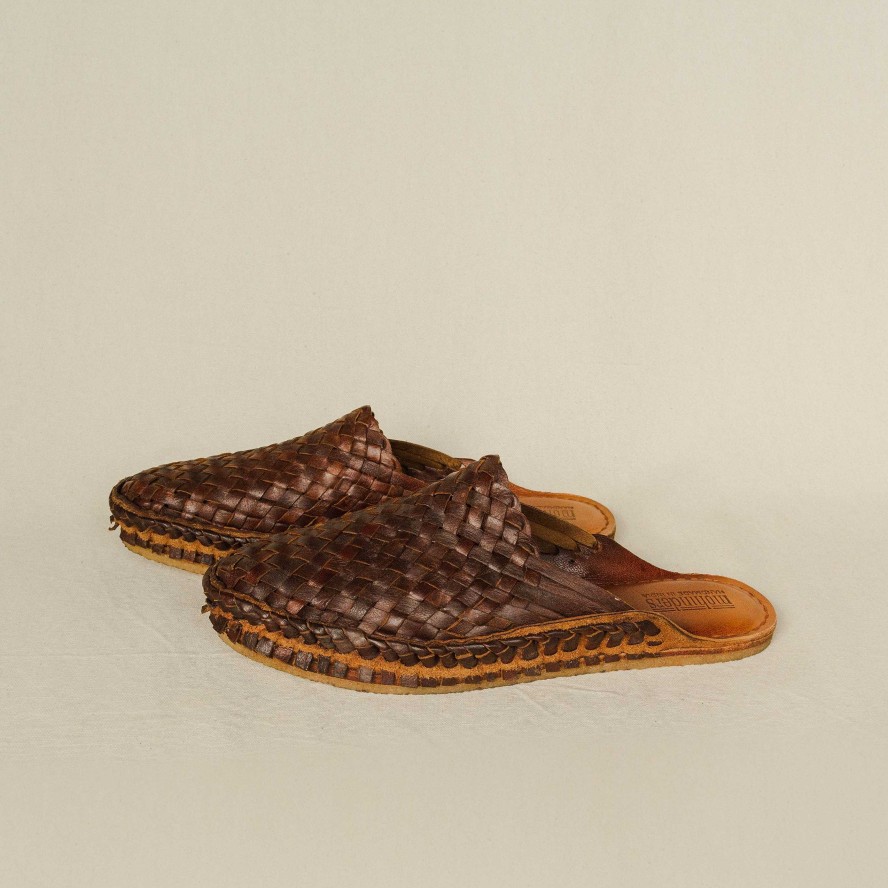 Shoes Mohinders | Mohinders Women'S Woven Slides In Walnut