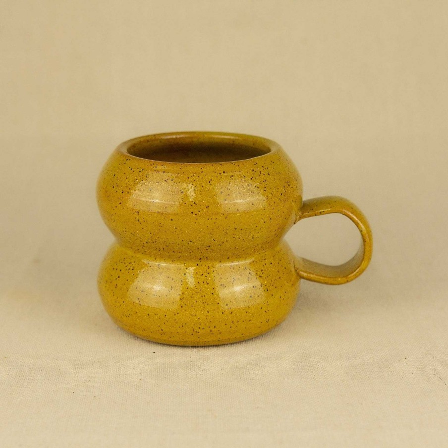 Accessories Costa Mesa Ceramics (Consignment) | Costa Mesa Ceramics Wavy Mug - Ochre